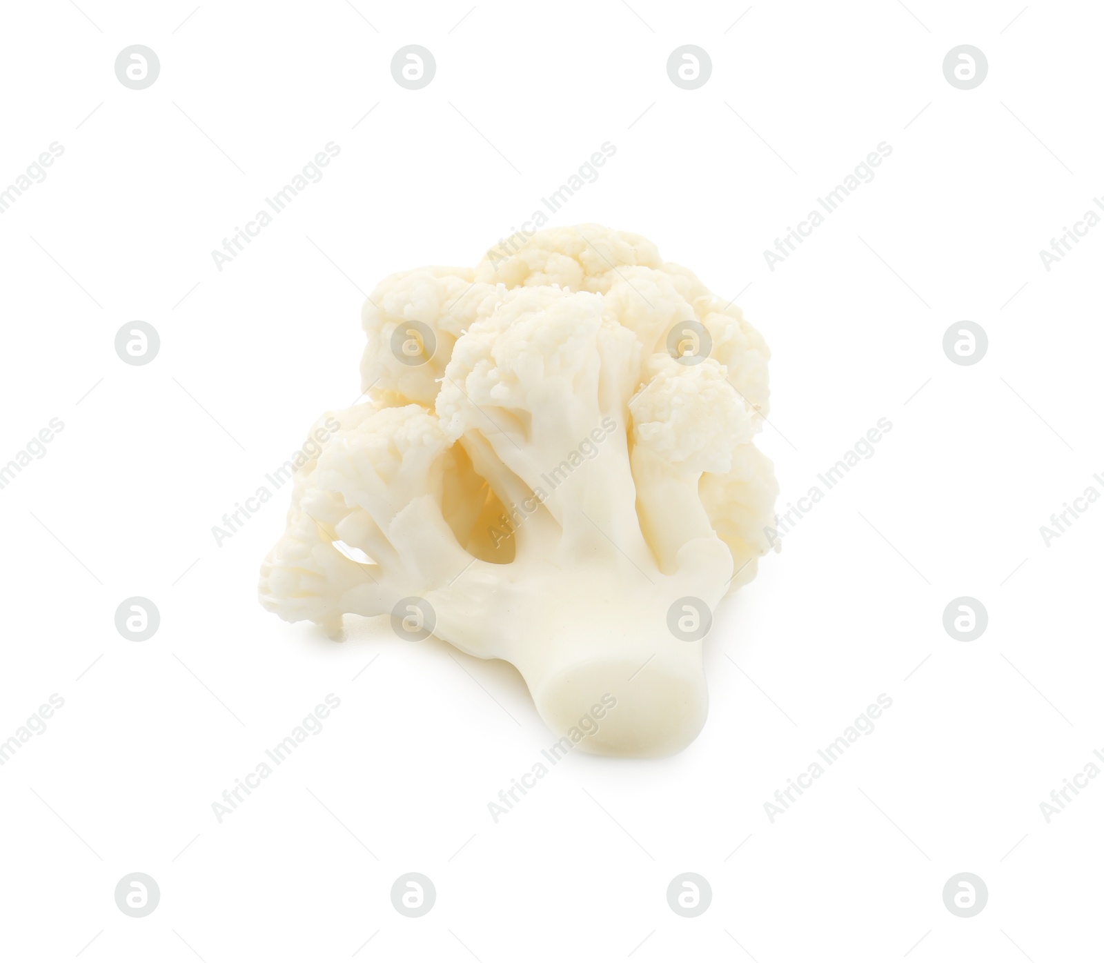One fresh cauliflower floret isolated on white Photo of One fresh cauliflower floret isolated on white