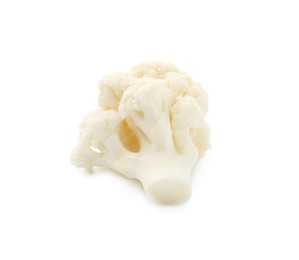 Photo of One fresh cauliflower floret isolated on white