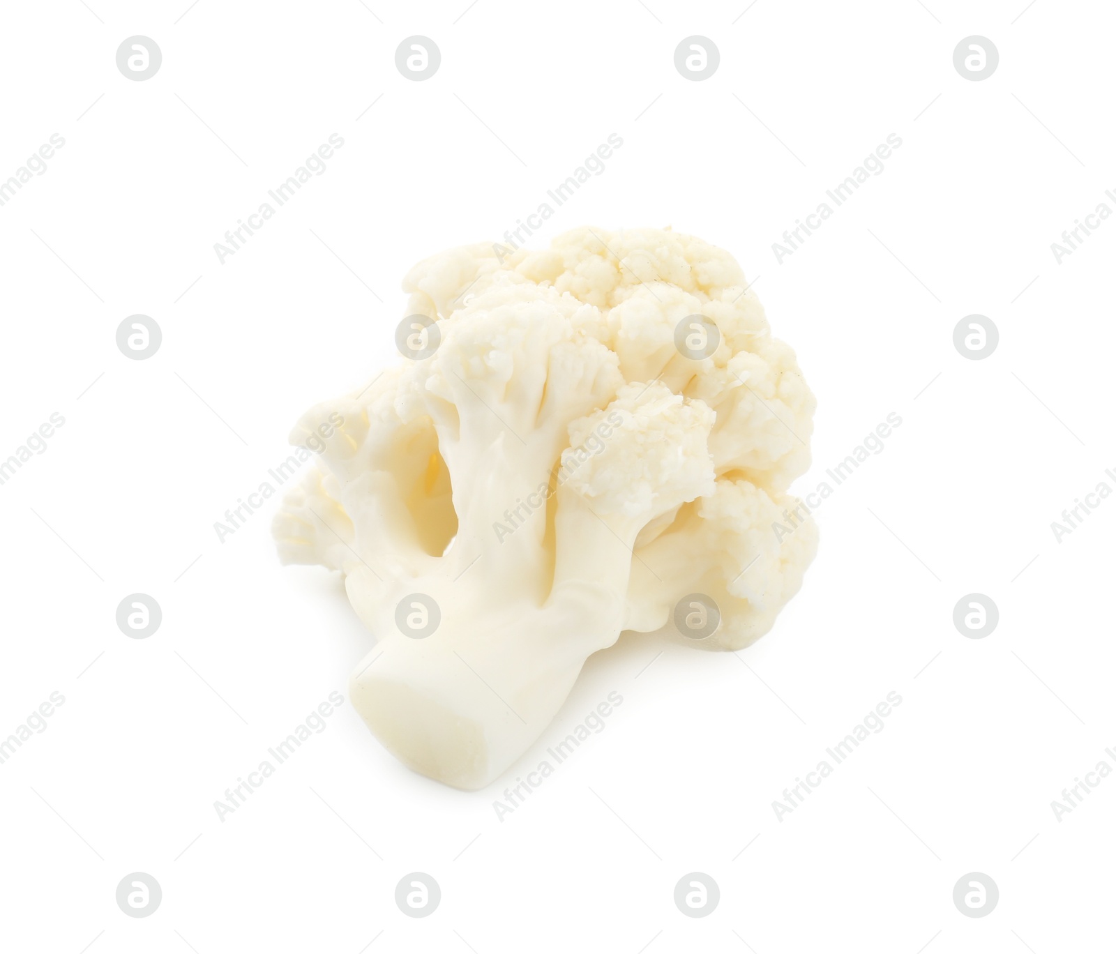 Photo of One fresh cauliflower floret isolated on white