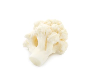 Photo of One fresh cauliflower floret isolated on white