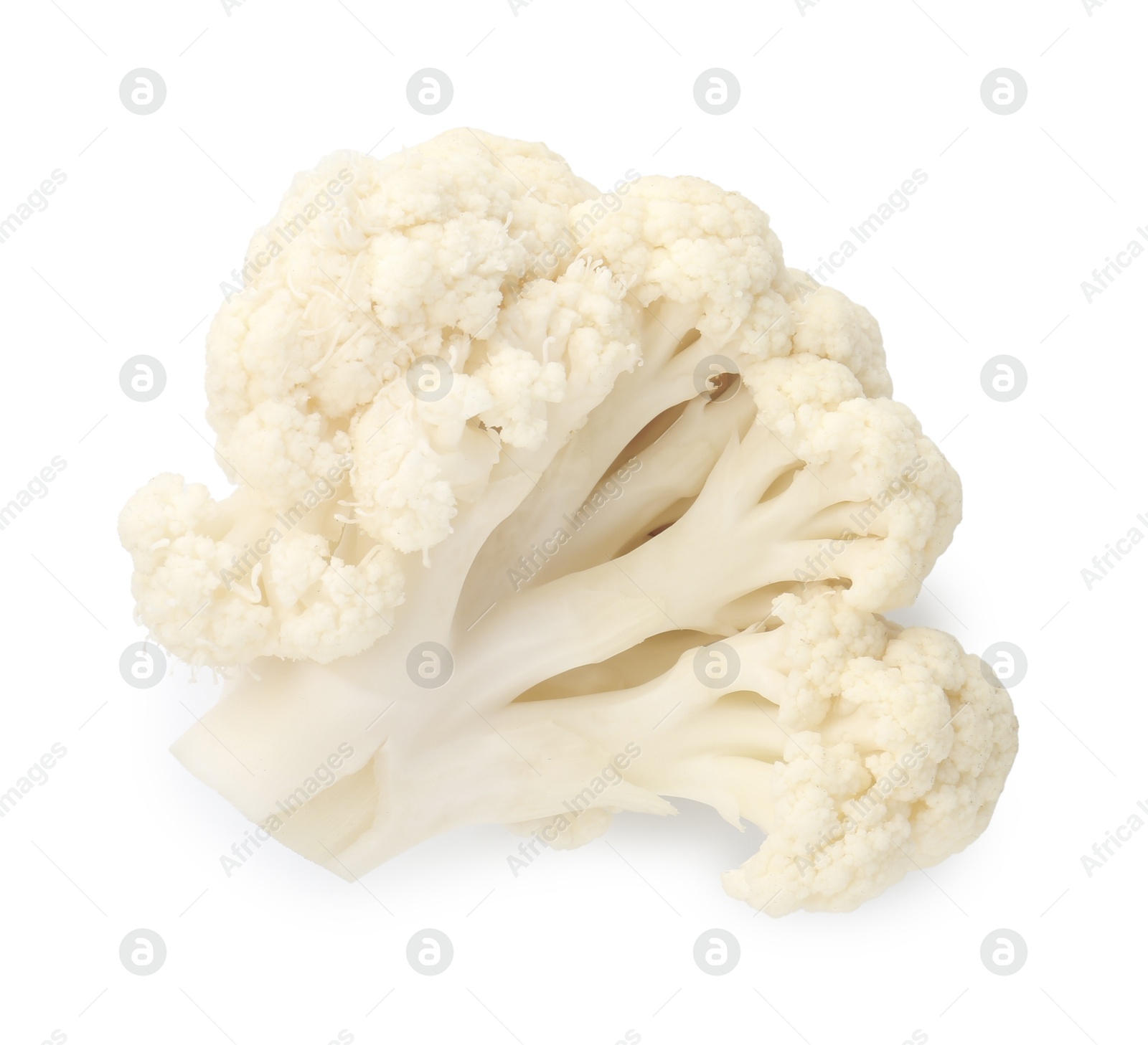 Photo of One fresh cauliflower floret isolated on white
