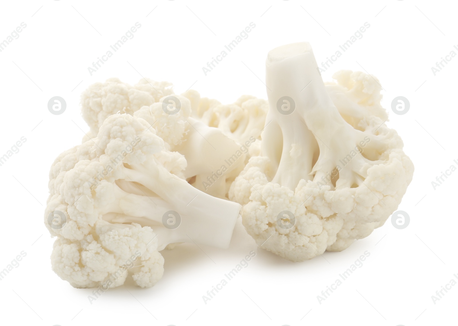 Photo of Fresh raw cauliflower florets isolated on white