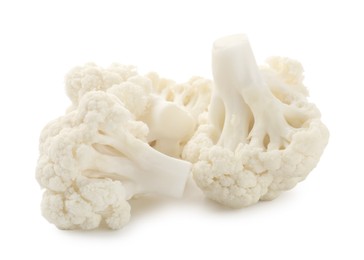 Photo of Fresh raw cauliflower florets isolated on white