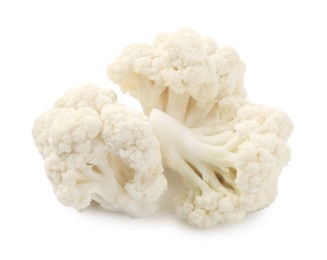 Photo of Fresh raw cauliflower florets isolated on white