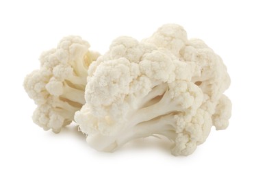 Photo of Fresh raw cauliflower florets isolated on white