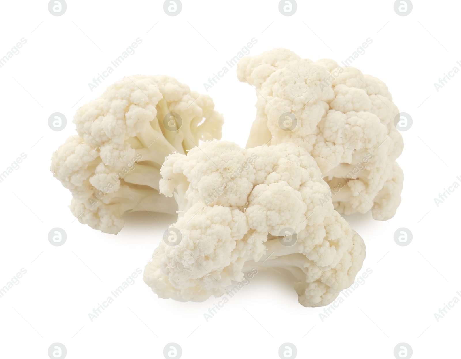 Photo of Fresh raw cauliflower florets isolated on white