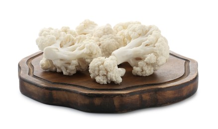 Photo of Fresh raw cauliflower florets isolated on white