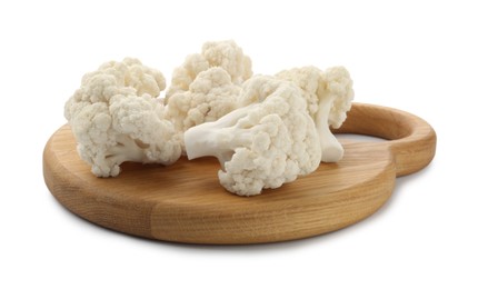 Photo of Fresh raw cauliflower florets isolated on white