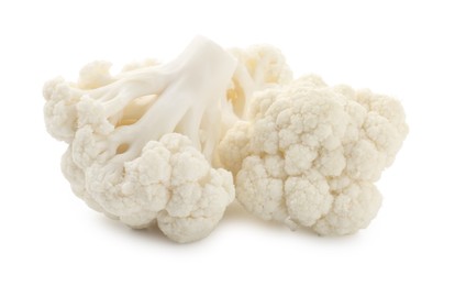 Photo of Fresh raw cauliflower florets isolated on white