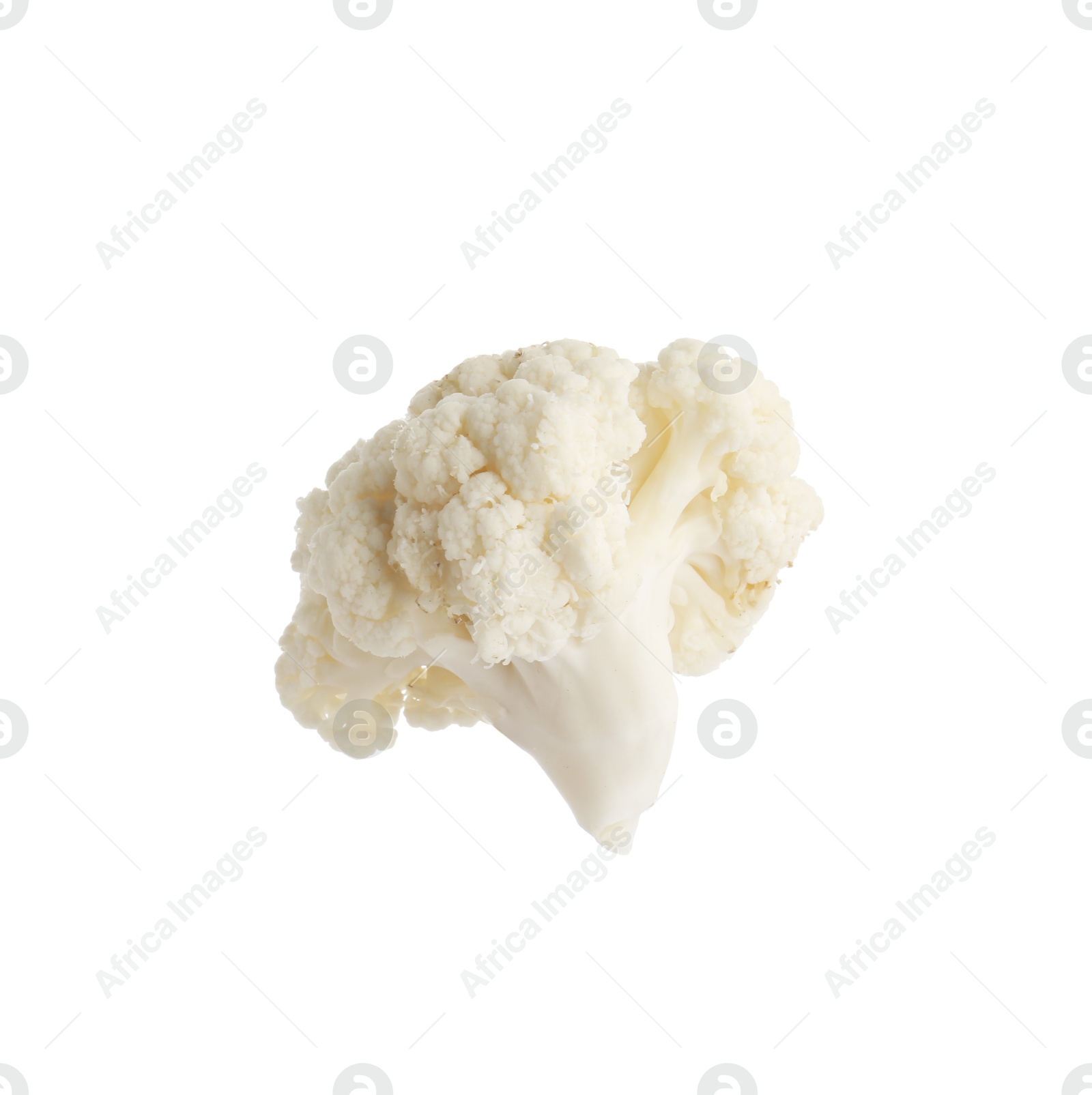 One fresh cauliflower floret isolated on white Photo of One fresh cauliflower floret isolated on white
