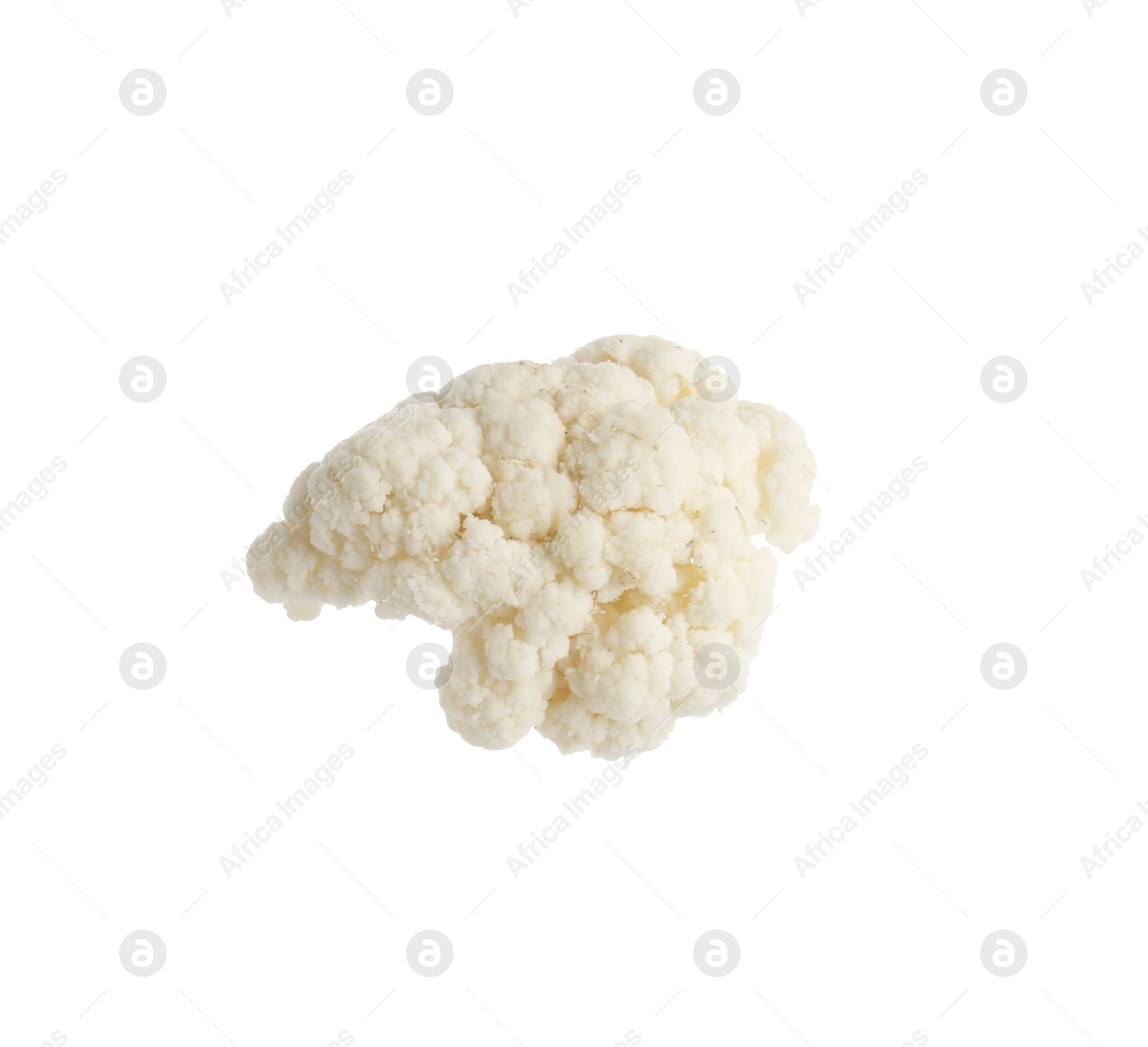 One fresh cauliflower floret isolated on white Photo of One fresh cauliflower floret isolated on white