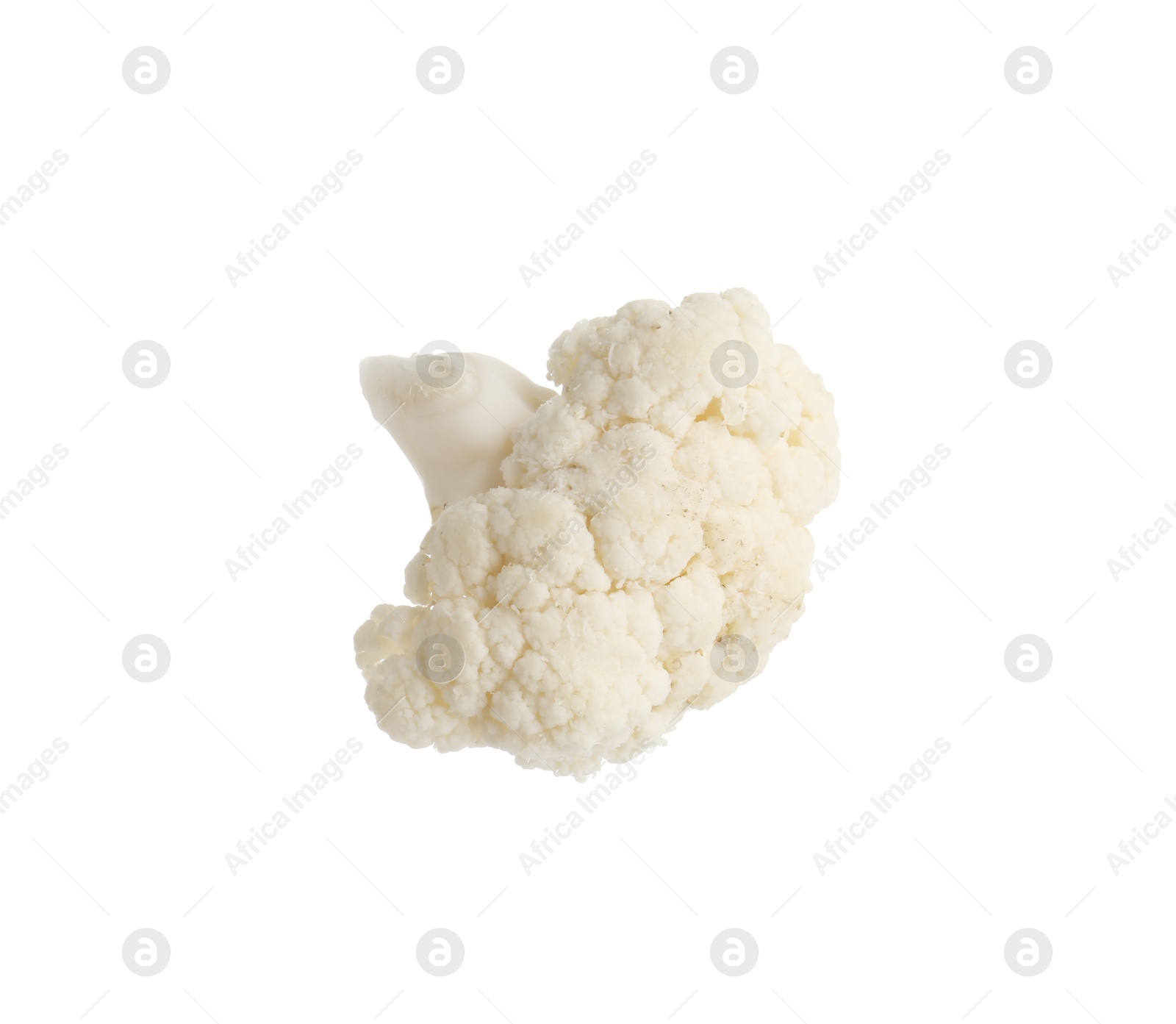 One fresh cauliflower floret isolated on white Photo of One fresh cauliflower floret isolated on white