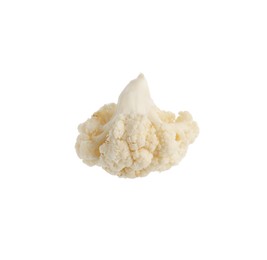 Photo of One fresh cauliflower floret isolated on white