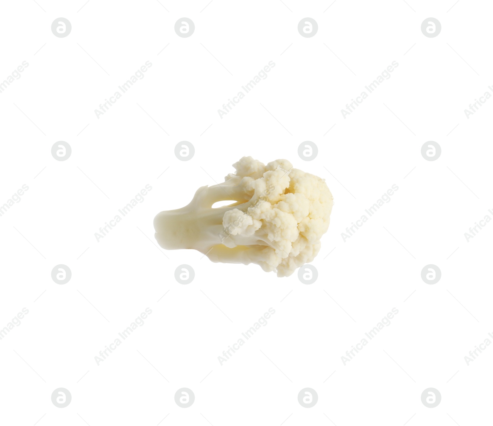One fresh cauliflower floret isolated on white Photo of One fresh cauliflower floret isolated on white