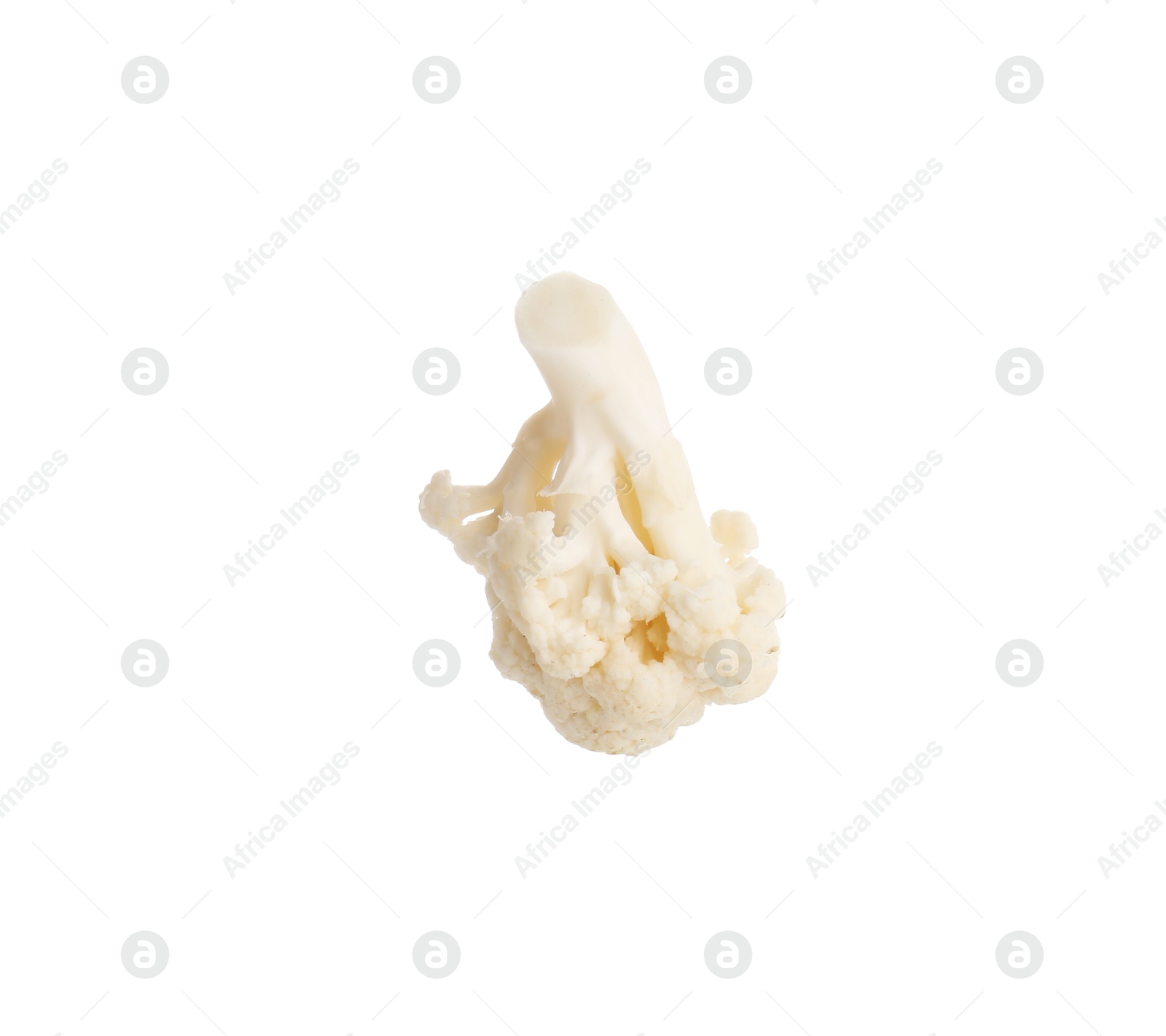 One fresh cauliflower floret isolated on white Photo of One fresh cauliflower floret isolated on white