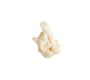 Photo of One fresh cauliflower floret isolated on white