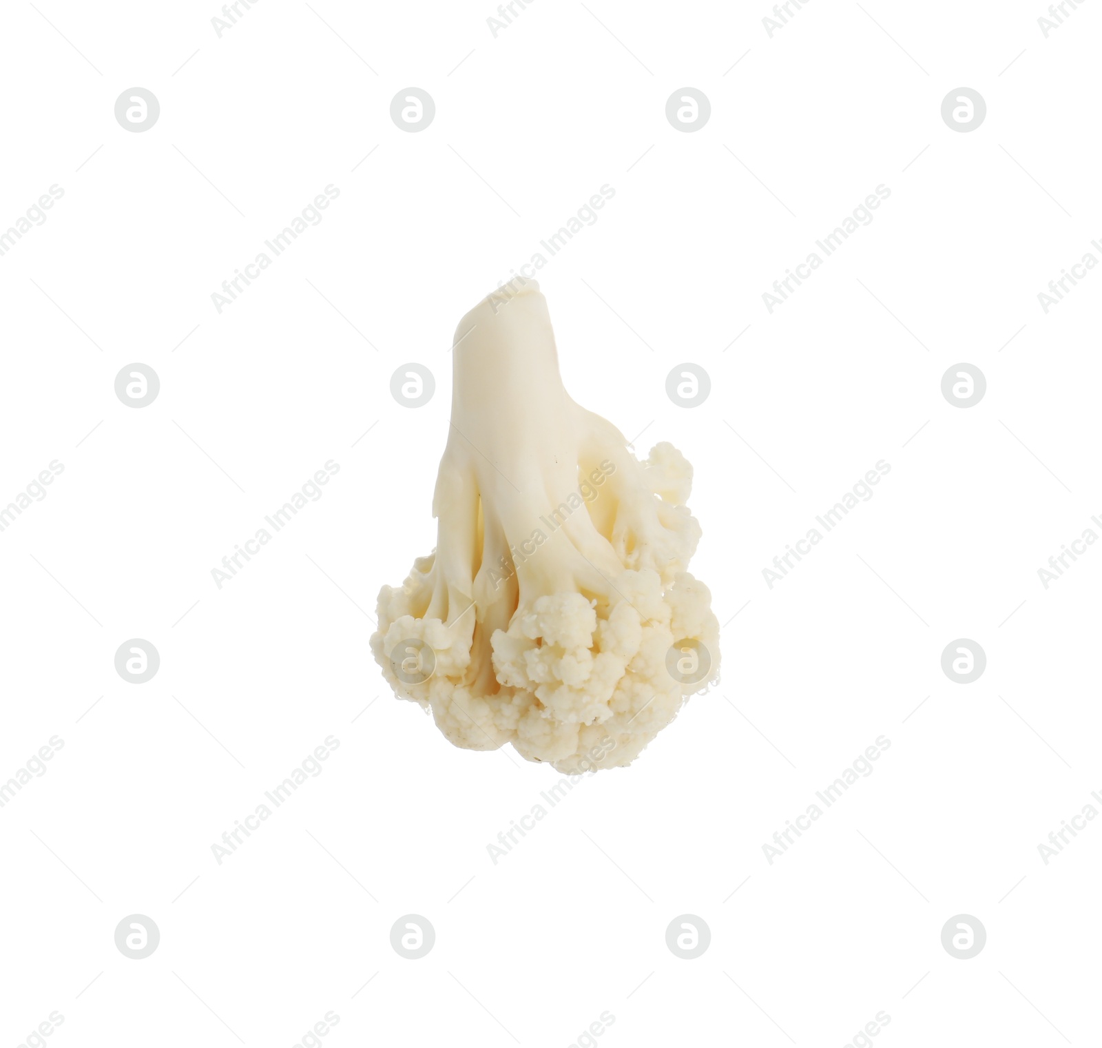 One fresh cauliflower floret isolated on white Photo of One fresh cauliflower floret isolated on white