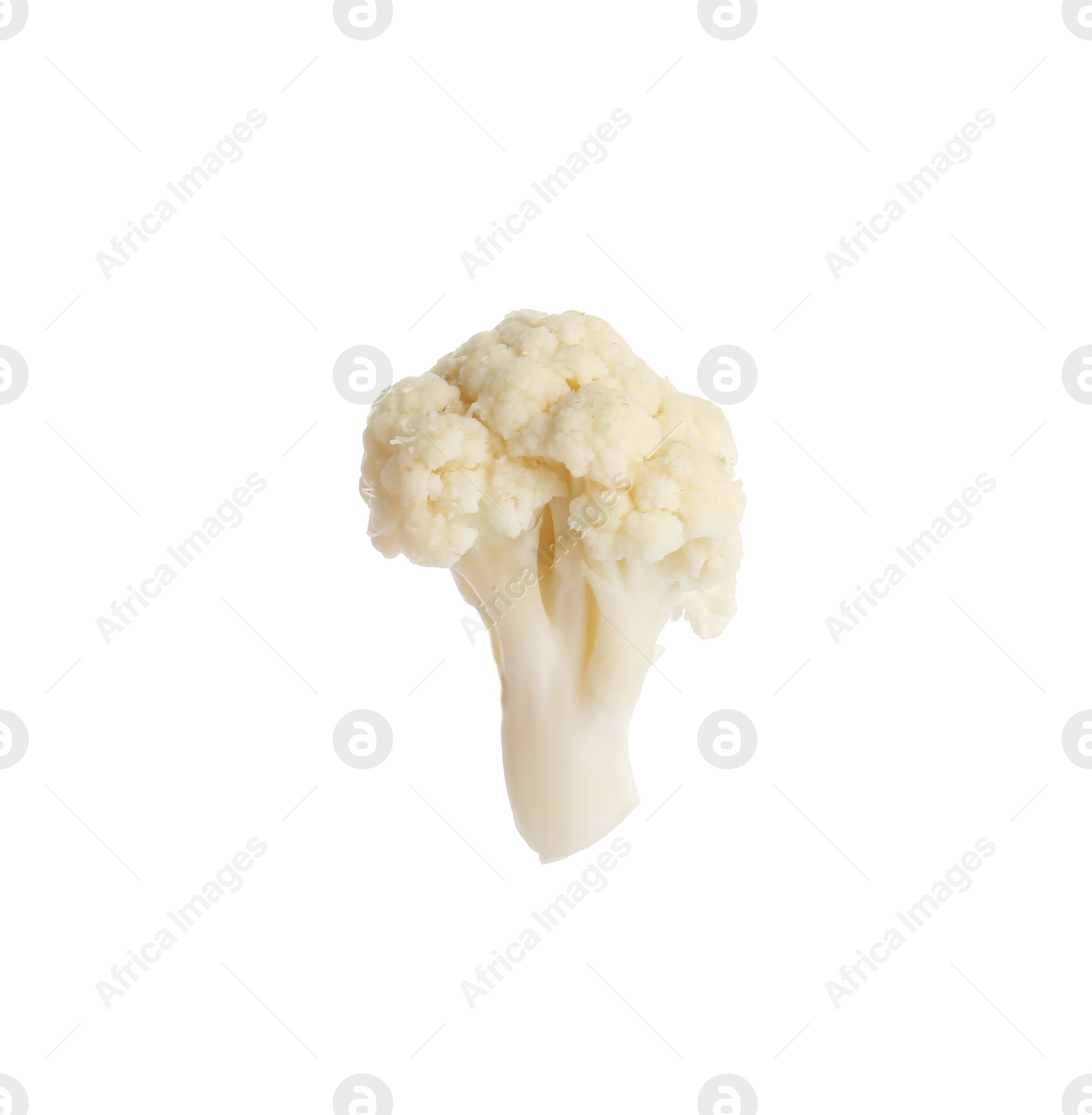 One fresh cauliflower floret isolated on white Photo of One fresh cauliflower floret isolated on white