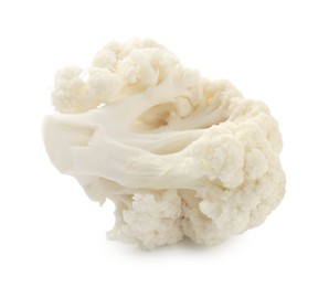 Photo of One fresh cauliflower floret isolated on white