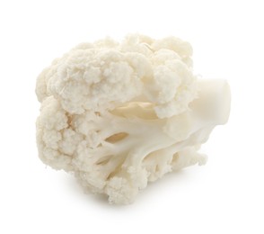 Photo of One fresh cauliflower floret isolated on white