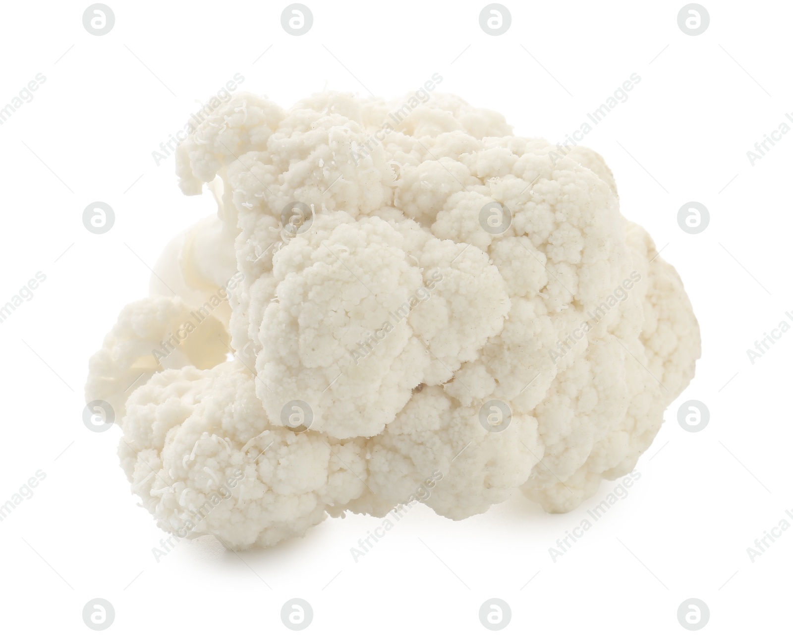 One fresh cauliflower floret isolated on white Photo of One fresh cauliflower floret isolated on white