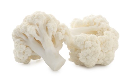 Photo of Fresh raw cauliflower florets isolated on white
