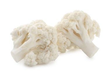 Photo of Fresh raw cauliflower florets isolated on white