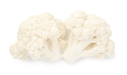 Photo of Fresh raw cauliflower florets isolated on white