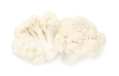 Photo of Fresh raw cauliflower florets isolated on white