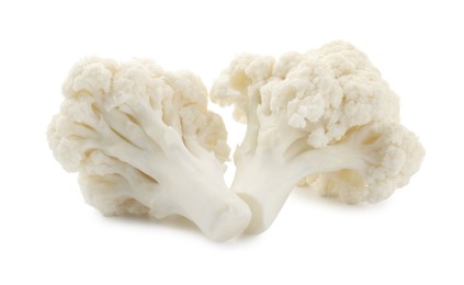Photo of Fresh raw cauliflower florets isolated on white