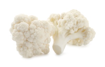 Photo of Fresh raw cauliflower florets isolated on white