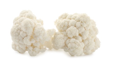 Photo of Fresh raw cauliflower florets isolated on white