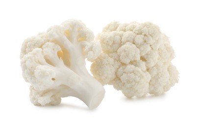Photo of Fresh raw cauliflower florets isolated on white