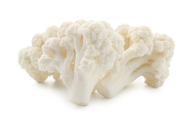 Photo of Fresh raw cauliflower florets isolated on white