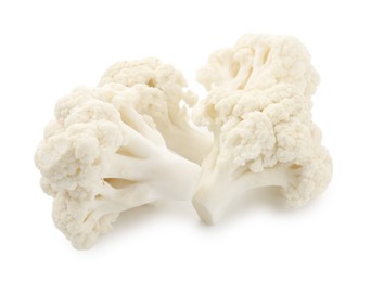 Photo of Fresh raw cauliflower florets isolated on white