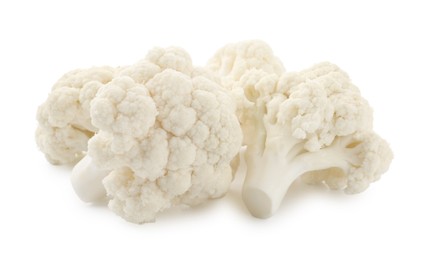 Photo of Fresh raw cauliflower florets isolated on white