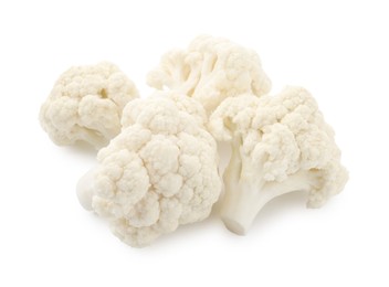 Photo of Fresh raw cauliflower florets isolated on white