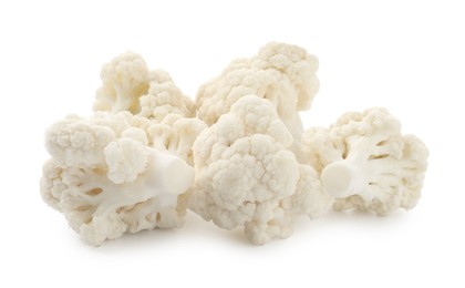 Photo of Fresh raw cauliflower florets isolated on white