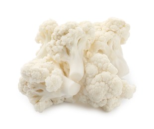 Photo of Fresh raw cauliflower florets isolated on white