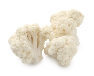 Photo of Fresh raw cauliflower florets isolated on white