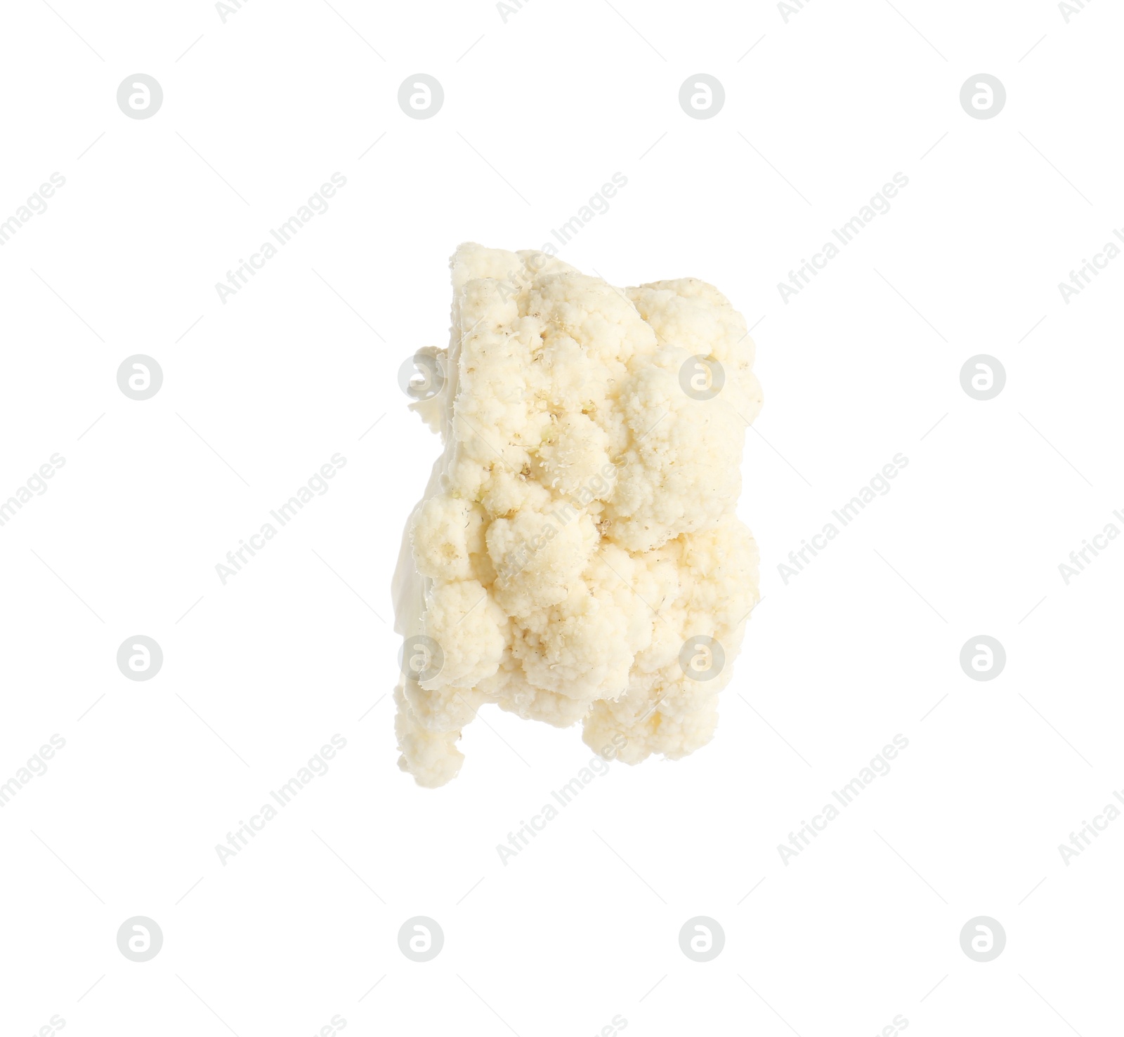 One fresh cauliflower floret isolated on white Photo of One fresh cauliflower floret isolated on white