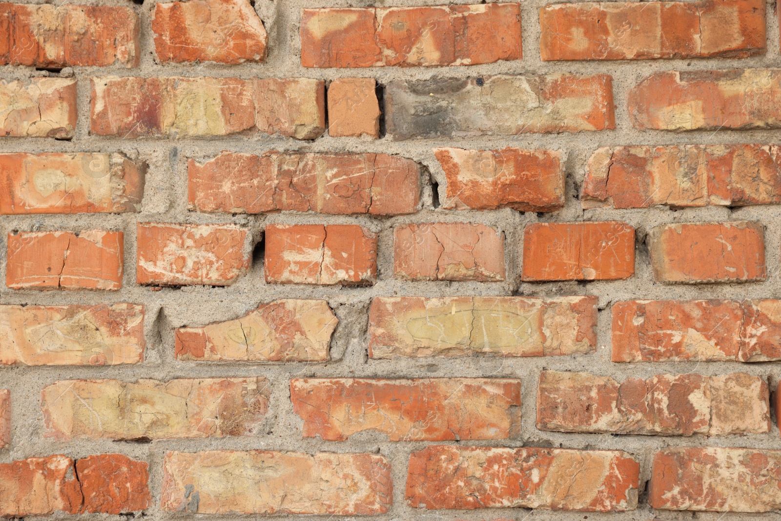 Photo of Texture of old brick wall as background, closeup