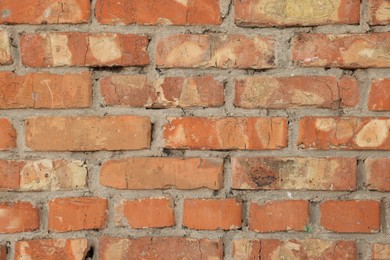 Photo of Texture of old brick wall as background, closeup