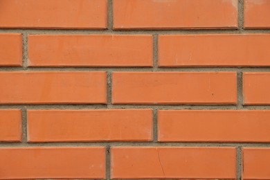 Photo of Texture of red brick wall as background, closeup