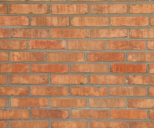Photo of Texture of red brick wall as background, closeup