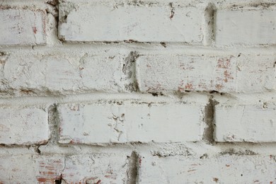 Photo of Texture of old brick wall as background, closeup