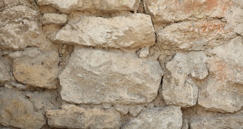 Photo of Texture of old brick wall as background, closeup