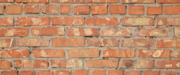 Photo of Texture of old brick wall as background, closeup