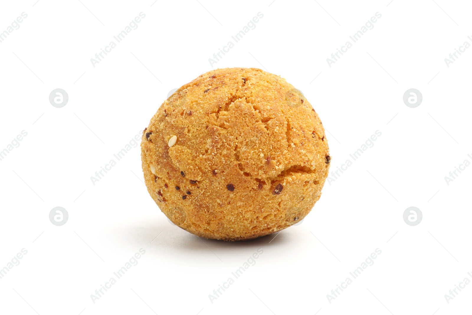 One delicious fried croquette ball isolated on white Photo of One delicious fried croquette ball isolated on white