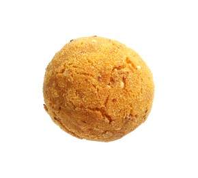 Photo of One delicious fried croquette ball isolated on white